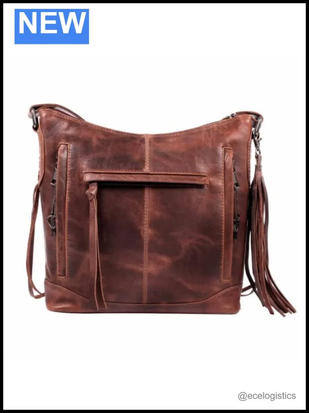 Leather Concealed Carry Crossbody Bag with Locking Ambidextrous Zip, Full Grain